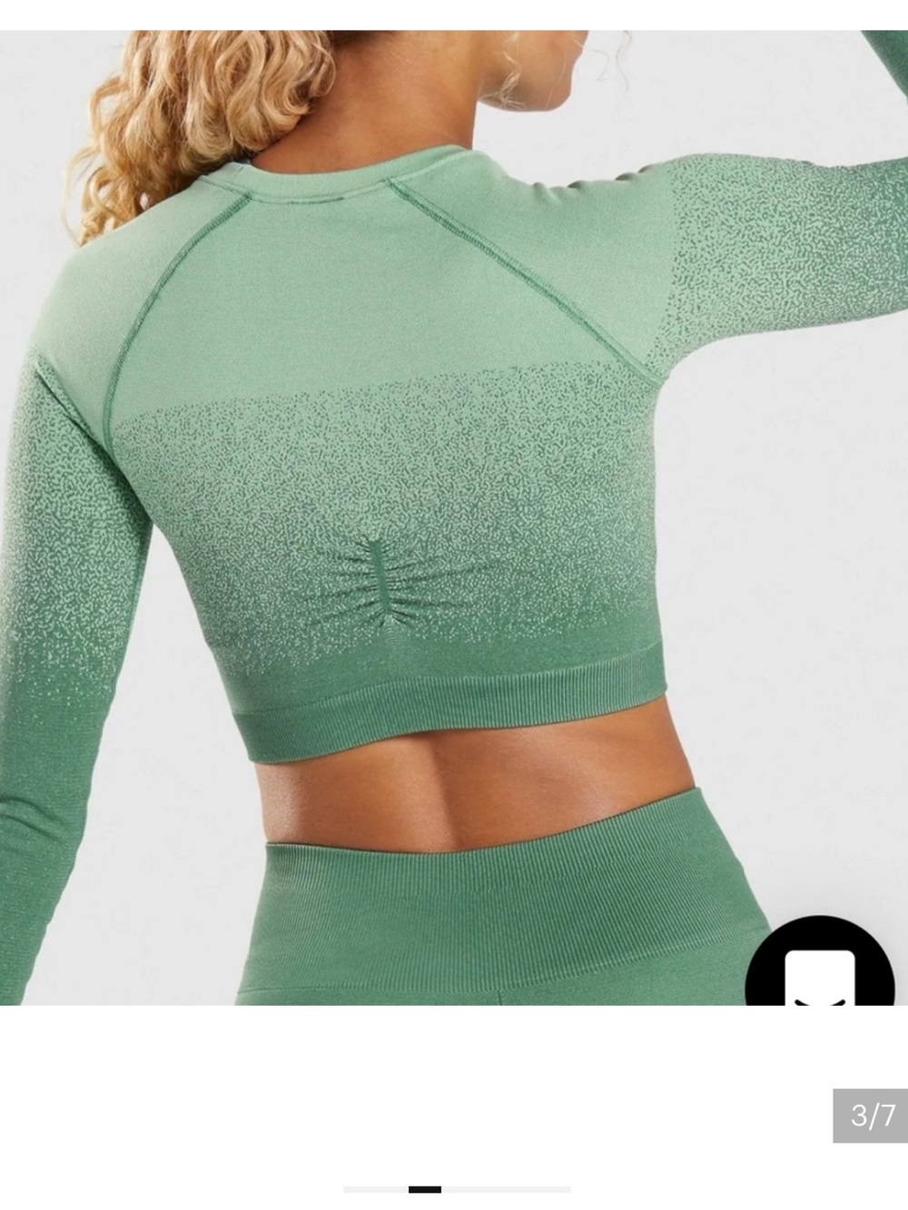 GymShark Adapt Ombré Seamless Long Sleeve Crop Top - Picture 2 of 7